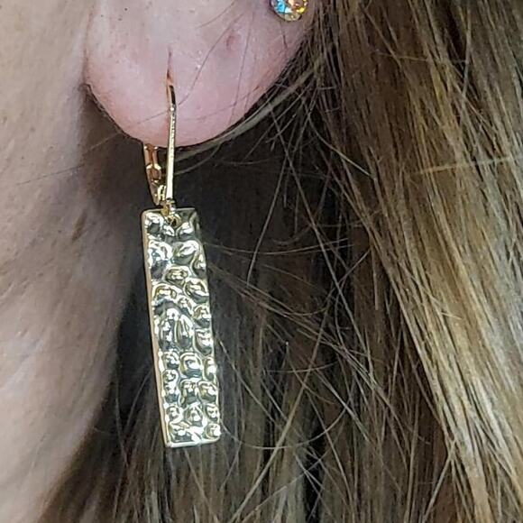 925 Sterling 14K Gold Plated French Leverback Dangle Earrings for Women - Picture 2 of 5